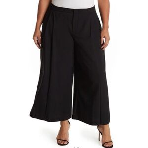 NWT Vince Pleat Front wool blend culottes/wide leg cropped black pants Sz 20